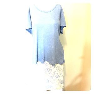 LuLaRoe Cassie Skirt Paisley Pattern S & Blue Top